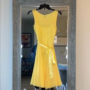 Yellow pleated Calvin Klein Dress